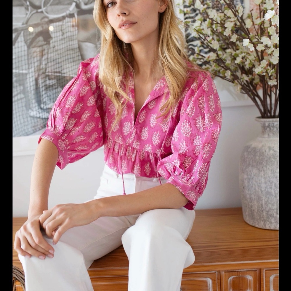 Marea Steph blouse magenta meadow